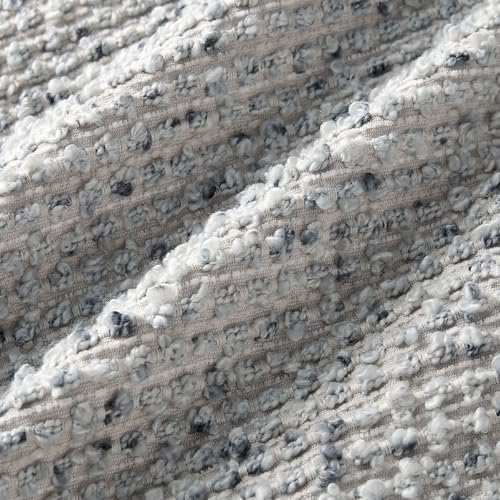 Allorry Decorative Lumbar Pillow Cover 12x20 Blue Striped Soft Wool Lumbar Throw Pillow Neutral Textured Boho Cushion Covers for Modern Farmhouse Sofa Bedroom Living Room Decor SY011-C12