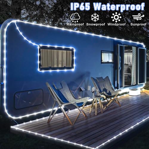 66FT 200 LED Rope Lights for Outside, Plug in Rope Lights Outdoor Waterproof with 8 Modes, Connectable Clear Tube Lights for Indoor Bedroom Garden Backyard Patio Pool Tree Decorations, Cool White