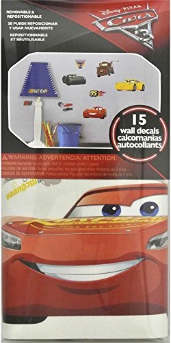 RoomMates Disney Pixar Red Cars 3 Peel and Stick Wall Decals, 15 Decal Set, Vinyl, Removable Repositionable, No Sticky Residue, For Smooth Surfaces