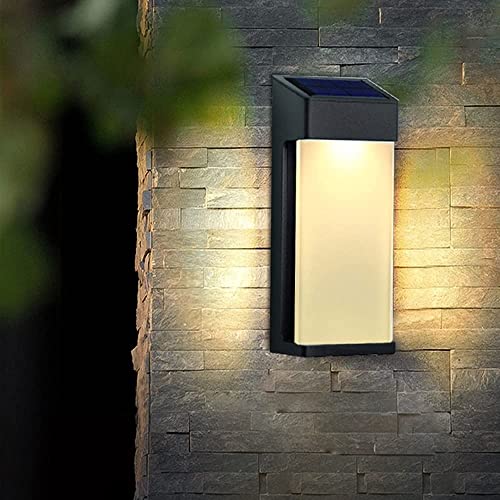 2-Pack Solar Wall Lamp Outdoor Garden Wall Lights Modern Solar Porch Wall Lights Outside Lanterns Wall Mounted Lamp for Villa Courtyard Balcony Foyer Entrance Corridor Patio Garage