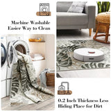 Wonnitar Tropical Washable Rugs 2x3, Non-Slip Leaf Rugs for Entryway Front Door Indoor Entrance, Monstera Plant Bath Mat Soft Low Pile Area Carpets for Bathroom Bedroom Decor, Khaki