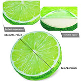 HYSEAS Round Throw Pillows 14 Inch Lemon, 3D Print Decorative Plush Funny Fruit Stuffed Cushions Seat Pad for Couch, Chair, Floor, Sofa, 2 Pack