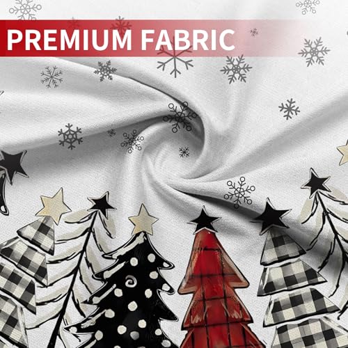 Christmas Tree Skirt 48 Inch, Red and Black Buffalo Plaid Xmas Tree Skirt, Winter Christmas Tree Mat for Home Party Holiday Indoor Outdoor Decorations