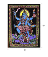 Lungta Imports Huge Cotton Fabric Goddess Kali 43" X 30" Tapestry