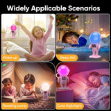 AFEXOA Astronaut Sunrise Alarm Clock for Kids, White Noise Sound Machine with 30 Soothing Sounds, 22 Dimmable Nightlights, Bluetooth Speaker, Dual Alarms, Wake Up Light for Bedroom(Pink)