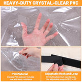 6 Pack Clear Plastic Dining Chair Covers – Heavy-Duty PVC Seat Protectors, Waterproof & Scratch Resistant, 20" x 16" x 4" Fits Most Standard Chairs with Hook and Loop Closure