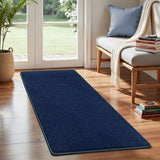 Modern Hallway Runner Rug, 2x4 Navy Blue Washable Non Slip Rug