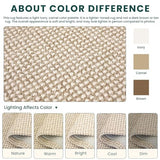 KOZYFLY Rugs for Entryway 3x5 ft Washable Area Rug Non Slip Rubber Backed Entry Rug Woven Indoor Door Mat Cotton Kitchen Rugs for Entryway, Foyer, Backdoor, Ivory/Camel/Brown