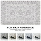 Washable Area Rug Non Slip - 2x3 Small Kitchen Boho Rug Vintage Entryway Low Pile Carpet for Doormat Grey