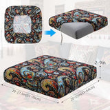 YISUN Sofa Couch Cushion Covers, Stretch Printed Couch Seat Slipcover, Soft Couch Cover for Dogs, Washable Non-Slip Furniture Protector for Sectional Armchair Loveseat (Flower, 3 piece)