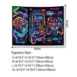 Galoker Blacklight Gaming Tapestry Cool Neon Game Controller Tapestry UV Reactive Gamer Player Wall Tapestries Funny Art Gaming Poster Tapestries Wall Hanging for Home Decor