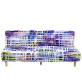 Hixingo Stretch Armless Futon Cover, Futon Mattress Cover Soft Futon Covers with Elastic Bottom, Tie Dye Futon Slipcovers Washable Futon Couch Cover (Medium (63-75"),Geometry)
