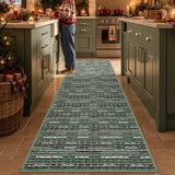 Kitchen Runner, 24"x70" Kitchen Mats for Floor, Green