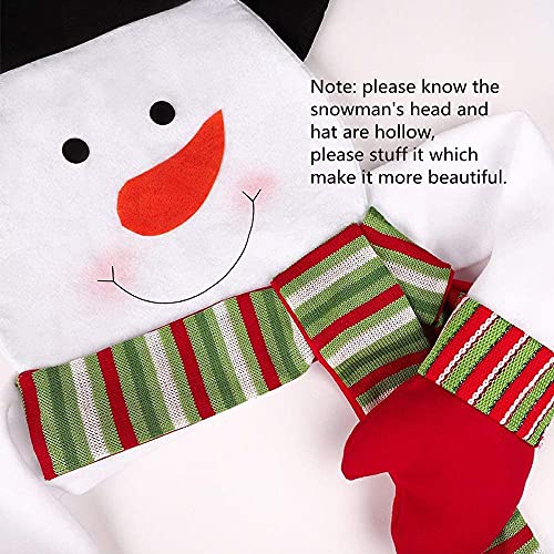 Christmas Tree Topper Snowman Top Hugger for Xmas Tree Holiday Decorations Winter Wonderland Decoration New Year Decorations Ornament with Hat Shawl and Poseable Arms