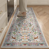 Rugcomf Runner Rug 2'7"x8' Floral Washable Non Slip, Colorful