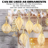 Christmas Ball Ornaments, 6pc Set Gold Rugby,Round Ball, Diamond Pendant Christmas Decorations Hanging,Suitable for Gifting Xmas Tree Decorations Wedding Party Holiday