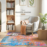 Entryway Rug 3x4 Rainbow Bedroom Area Rug Washable Non Slip Abstract Boho Rugs for Indoor Entry, Kitchen, Classroom, Bathroom, Kids Girls Room, Office, College Dorm Small Carpet