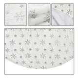 Christmas Sequin Tree Skirt 30in,White Soft Thick with Silver Snowflakes Decorations for 3FT 4FT 5FT Xmas Tree