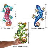 Metal Lizards Outdoor Decor Metal Gecko Wall Decoration Geico Lizard 13.5 * 8.5 Inch 3 Pack Set Suitable for Hanging in Yard Or Fence