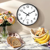 XFM Wall Clock 8 Inch Modern Small Wall Clocks Battery Operated Silent Non-Ticking Black Classic Analog Clock for Home Office Kitchen Bedroom Decor