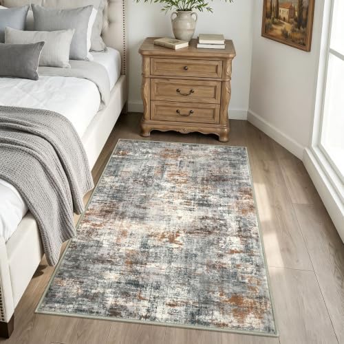 Abstract Washable Entryway Rug 3x5 Area Rug Non Slip Kitchen Rugs