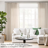 Linen Pinch Pleated Curtains 84 Inch Length for Living Room 2 Panels Semi Sheer Curtain with Hooks Neutral Boho Farmhouse Light Filtering Privacy Window Drapes for Bedroom Natural Cream Beige 52x84