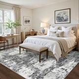 8x10 Area Rugs for Living Room: Abstract Washable Rug with Anti-Slip Backing Non-Shedding Stain-Resistant Soft Modern Large Carpet for Bedroom Dining Room Farmhouse Nursery Home Office Black