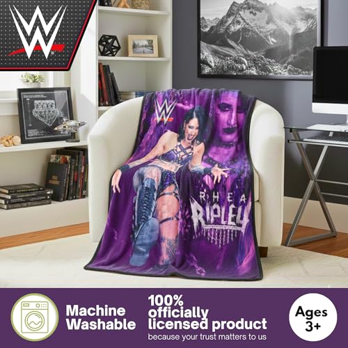 WWE Rhea Ripley Main Event Champions Bedding Super Soft Throw Blanket, 46 in x 60 in, (Official Licensed Product) By Franco Collectibles