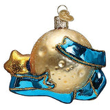 Old World Christmas Love You to The Moon & Back Glass Blown Ornament for Christmas Tree, Handcrafted Holiday Decoration, Sayings Collection