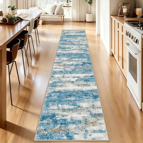 Kitchen Runner Rug 2x12 Runners Rug for Hallways Non-Slip,Long Abstract Rug Runners,Stain Resistant Soft Washable 12 ft Runner Rugs,Ultra-Thin Carpet for Entryway,Dining,Laundry Room