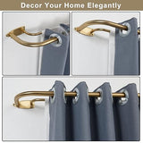 Double Curtain Rod for 84-120 Inches Windows, Blackout Wrap Around Window Curtain Rods，1-inch Heavy Duty Adjustable Room Darkening Rustic Dual Drapery Curtain Rods for for Livingroom, Kitchen, Patio
