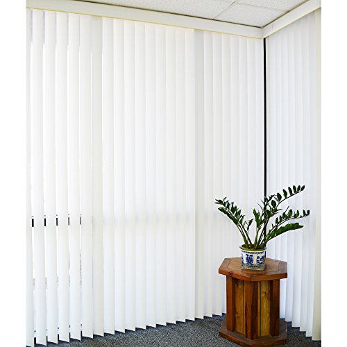 DALIX PVC Veritcal Blind Replacement Slats Curved Smooth White 94.5 x 3.5 (20-Pack)