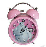 Extremely Silent Metal Twin Bell Alarm Clock - Assorted Sizes, Designs and Colours (US2035 Big Hero Pink)