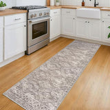 Washable Runner Rug 2x6 ft Non Slip Hallway Runners, Mauve Taupe