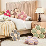 Kcvvcr Soft Flower Shaped Floor Cushion, Plush Decorative Throw Pillow, Cute Seating Cushion, Room Decor Plush Pillows for Sofa Couch Bed (13.7 Inch, White)