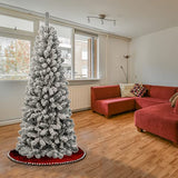 National Tree Company 6 ft Unlit Flocked Acacia Medium Artificial Christmas Tree, 512 Tips, Includes Stand, Green