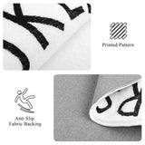 SHACOS Soft Fluffy 4 Ft Round ABC Rug Non Slip Washable for Kids Room Playroom Nursery Alphabet Educational Classroom Carpet, White Printed Letters
