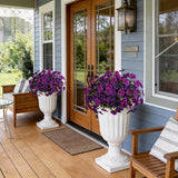 12 Piece Outdoor Artificial Flowers Fake Pansies -Two-Tone Faux Flowers per Stem, UV Resistant for Indoor Outdoor Porch Garden Planters Patio Window Box Home Decor(Purplish Red)