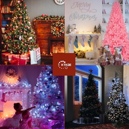 KTKDE 6ft Artificial Black Christmas Tree Outdoor Black Halloween Tree Decorations with 1005 Tips Led String Lights Pencil Christmas Tree Indoor Holiday Office Party Decorations