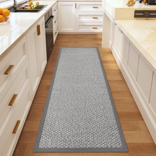 Kitchen Runner Rug Non Slip Hallway Runner Entryway Mat Grey 2x6 ft