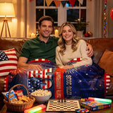 American 250th Birthday Decoration Throw Blanket, 250th Anniversary USA Birthday Blanket, Soft Flannel American 1776-2026 Blankets Gfit for Couch Bed National Holiday 60" x 50"