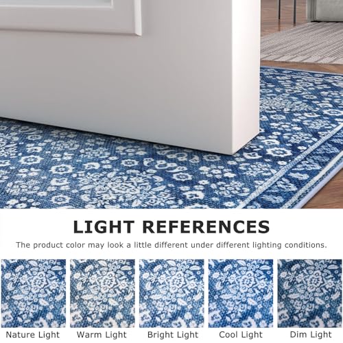 Vintage Washable Runners for Hallway 2.6x10 Runner Rug Non Slip
