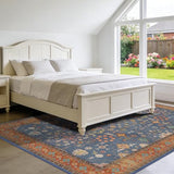 4x6 Area Rug for Bedroom WashableCarpet (Indigo Terracotta)