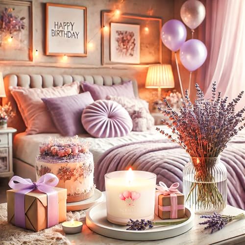 CHILLFLAME Birthday Candles, Scented Candles Gift Set for Stress Relief, 6 Scented Candles for Women and Men, Birthday Candle Gifts for Women (6 Colors, 14 oz)