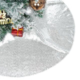 PartyDelight Silver Christmas Tree Skirt 36 inch Sequin Sparkly Base Cover for Merry Christmas Party Holiday Home Indoor Xmas Tree Decorations