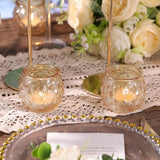 12 Pcs Gold Glass Candle Holders-Round Tea Light Holders