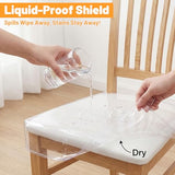 6 Pack Clear Plastic Dining Chair Covers – Heavy-Duty PVC Seat Protectors, Waterproof & Scratch Resistant, 20" x 16" x 4" Fits Most Standard Chairs with Hook and Loop Closure