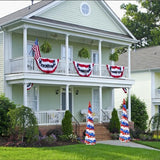 5Ft Pop up Christmas Tree 4th of July Patriotic Decorations Tree, Artificial Collapsible Star Sequins Christmas Tree for Indoor Outdoor Independence Day Red White and Blue Decorations