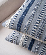 Cethom Boho Throw Pillow Covers 18x18 Inch Set of 2, Farmhouse Decorative Couch Pillow Cases, Navy Blue Accent Pillows of Bed, Sofa Bedroom Living Room Home Decor Cushion Cover