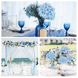 JPSOR 40pcs Artificial Hydrangea Silk Flower Heads with Stems, Fake Flowers for Wedding Centerpiece Home Garden Party Decoration (Blue)